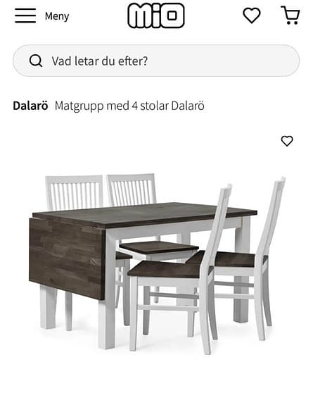 Matgrupp - bord med 5 stolar