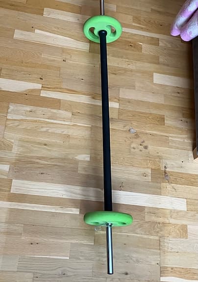Skivstång med 5 kg viktskivor barbell gymstick