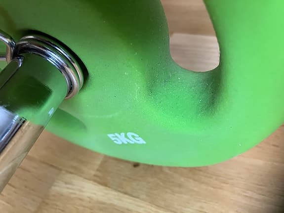 Skivstång med 5 kg viktskivor barbell gymstick