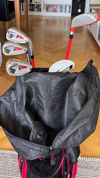 MKids Lite 45" golfset med bag röd/svart