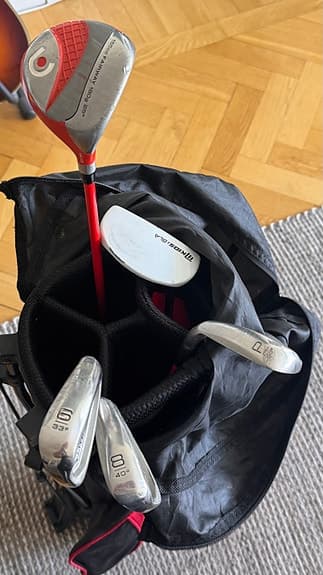 MKids Lite 45" golfset med bag röd/svart