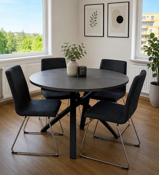 IKEA Matgrupp – Runt bord + 4 stolar, nyskick, kvitto finns