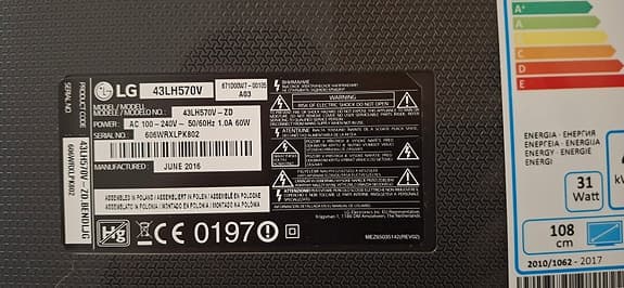 TV LG 43"