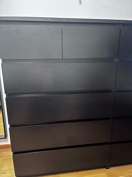 Svart malmbyrå 6 lådor Ikea