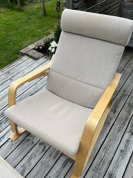 Ikea Gungstol Poäng Hillared Beige med Fotpall