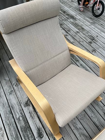 Ikea Gungstol Poäng Hillared Beige med Fotpall