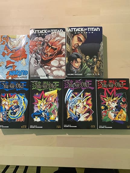 Manga paket Naruto, Attack on Titan och Yu-Gi-Oh!