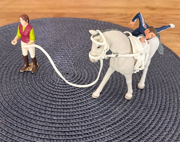 Schleich hästgård med ridhus och ryttare