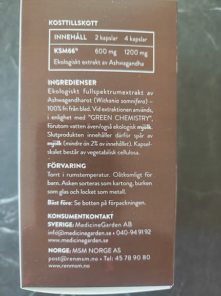 KSM 66 Stressbalans kosttillskott 120 kapslar