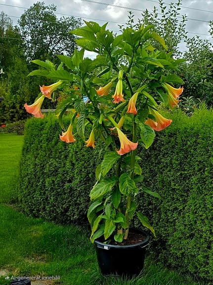 Stor rosa Änglatrumpet 75 cm med knoppar.