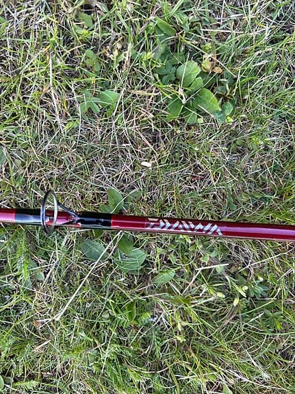 Daiwa baitcasting-spö med rulle röd/svart
