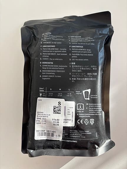Adidas benskydd S svart - som nya