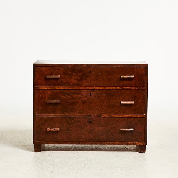 Byrå Art deco, bonad björk, 1930-tal.