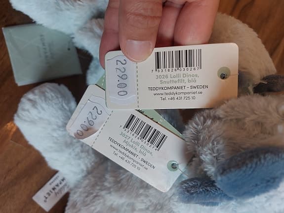Nya Teddykompaniet snutte och nalle Dino Gosedjur leksak