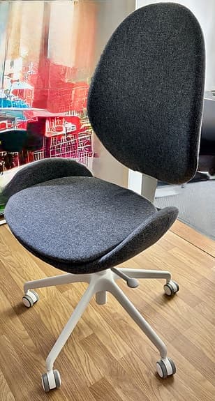 IKEA kontorsstol HATTEFJÄLL grå med hjul