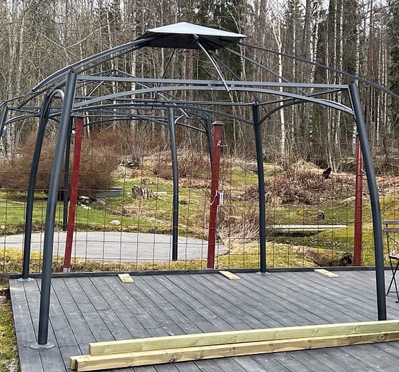 Paviljong / pergola i metall 300x300 cm för t ex altan eller trädäck