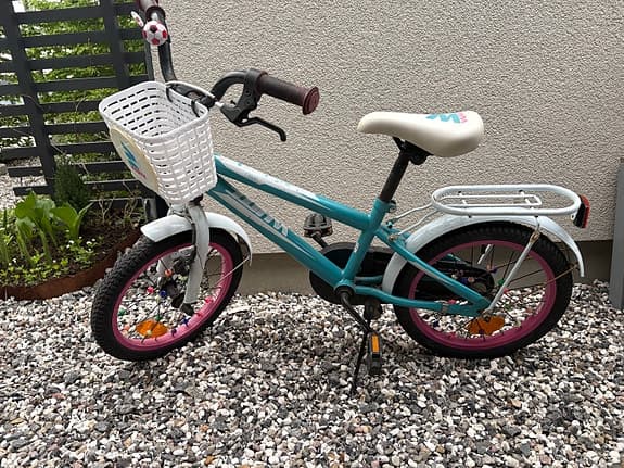 Lättcyklad och stabil barncykel 16 tum White