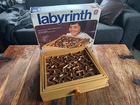 Estrela Labyrinth vintage trälabyrint spel 70tal