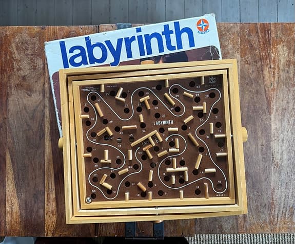 Estrela Labyrinth vintage trälabyrint spel 70tal