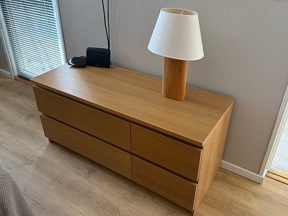 IKEA byrå Malm med 4 lådor i trä