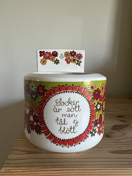 Figgjo sockerskål väggburk förvaringsburk retro vintage folklore turi design