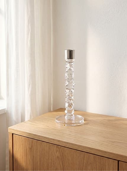 Vacker och lyxig kristall-ljusstake (Facetterad design)