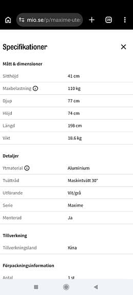 Maxime 3-sits utesoffa
