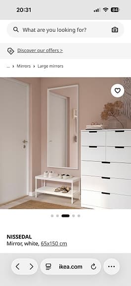 IKEA spegel med vit ram