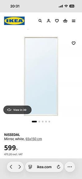 IKEA spegel med vit ram