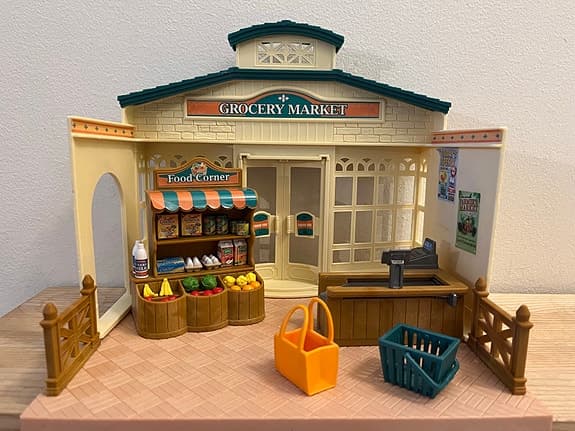 Sylvanian Families leksaksbil och mataffär / Grocery Market