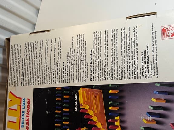 Domino Rally Deluxe Låda Casper 1992 – vintage kedjereaktionsspel
