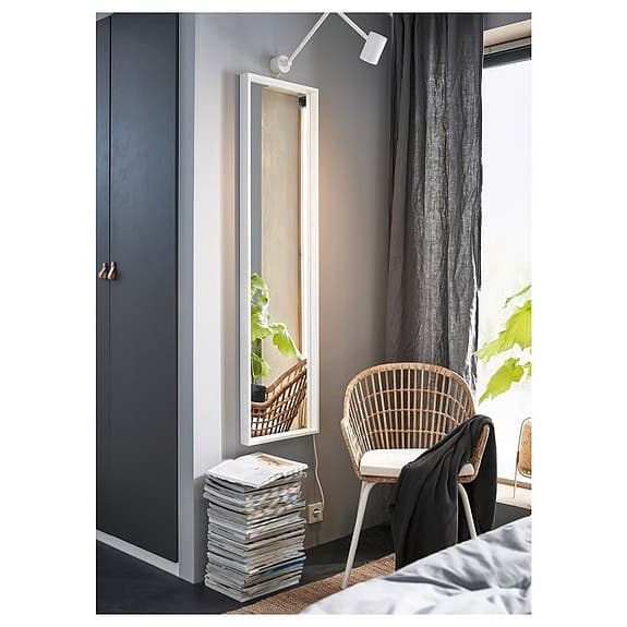 IKEA Nissedal spegel 40x150 med vit ram