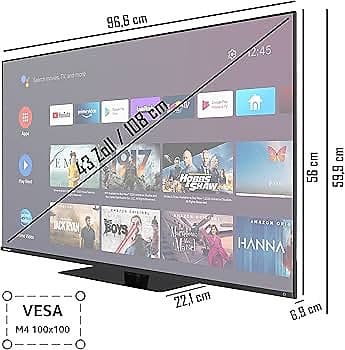 Toshiba 43" 4K QLED Android Smart-TV, inbyggd Chromecast