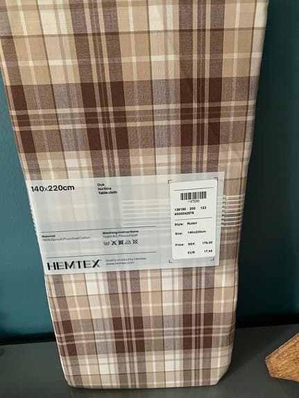 Hemtex Rutan duk 140x220 cm rutigt bomullstyg