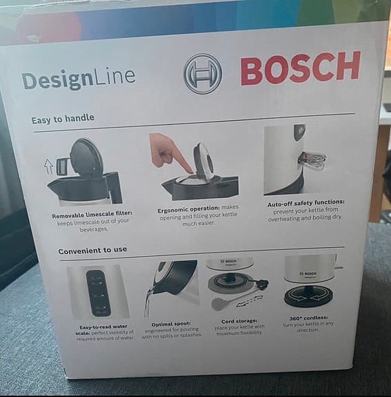 Bosch DesignLine vattenkokare 1,7L 2400W vit