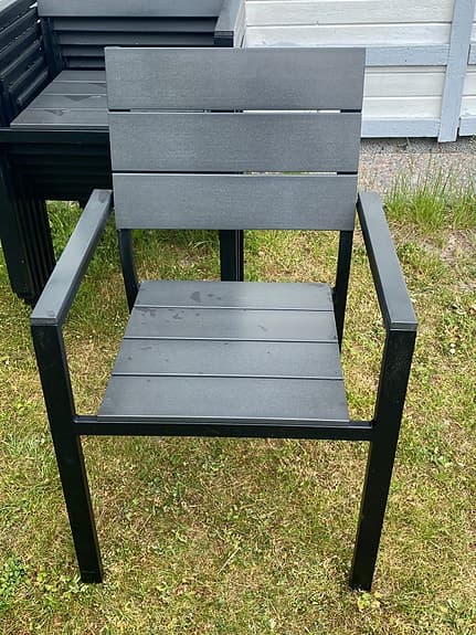 Trädgårdsstolar 8-pack svart/grå