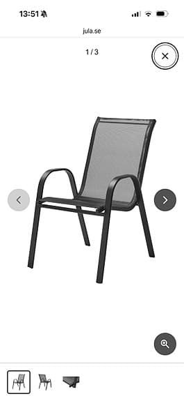 2 st  svarta Trädgårdsstolar