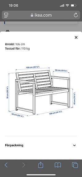 Ikea träsoffa
