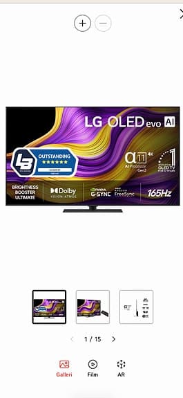 LG 65'' / 4K / OLED Evo / 165 Hz / webOS/ Ny / bäst i världen