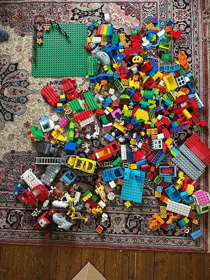 LEGO DUPLO stor låda blandade klossar, fordon och djur