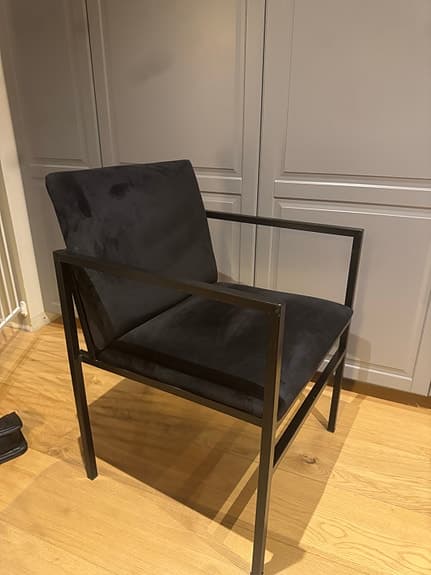 6 st Svarta Sammetstolar
