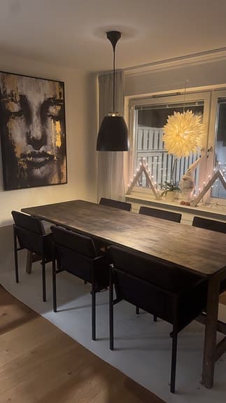 6 st Svarta Sammetstolar