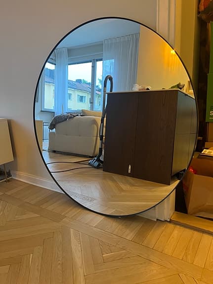 IKEA LINDBYN rund spegel 110 cm svart