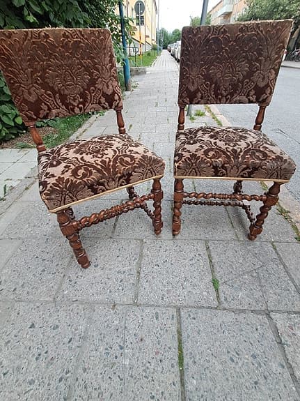 Antika, Vintage Barock Stolar Frankrike/Holland. Mycket gamla