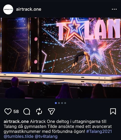 Sveriges bästa Airtrack från Airtrack One, blå 8x2m. Endast uppblåst två ggr.