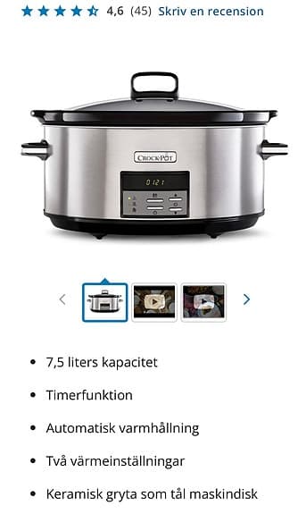 Crock-pot 7,5 L