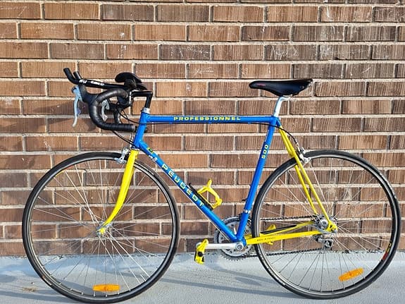 Racer Peugeot landsvägscykel 58 cm 28" unisex blå/gul