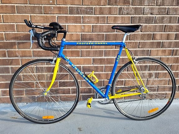 Racer Peugeot landsvägscykel 58 cm 28" unisex blå/gul