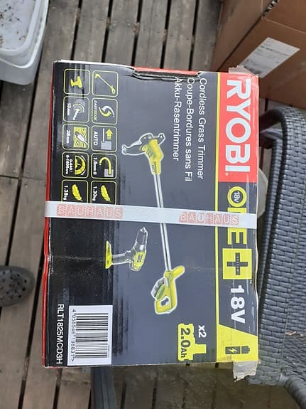 Ryobi sladdlös grästrimmer + borrskruvdragare + 2 akku (2,0 Ah)