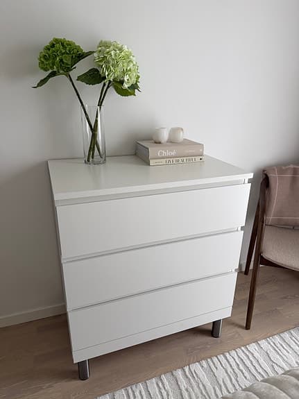 MALM Byrå med 3 lådor, vit, 80x78 cm från Ikea